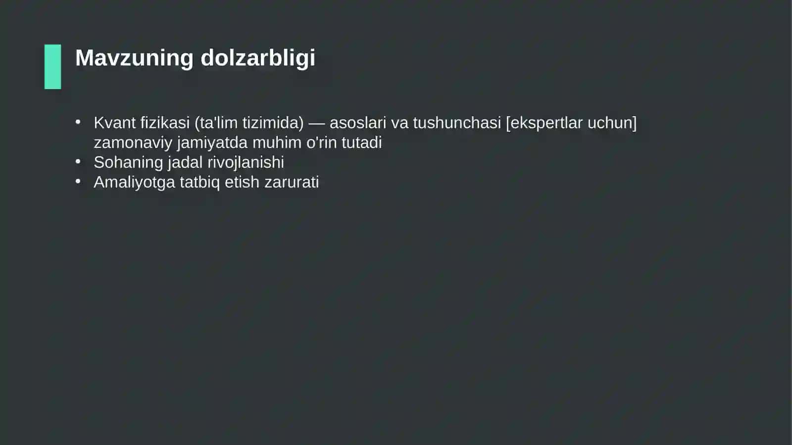 Kvant fizikasi (ta'lim tizimida) — asoslari va tushunchasi [ekspertlar uchun] 4