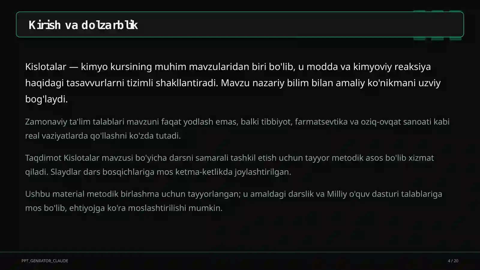 Kislotalar (8-sinf) 1