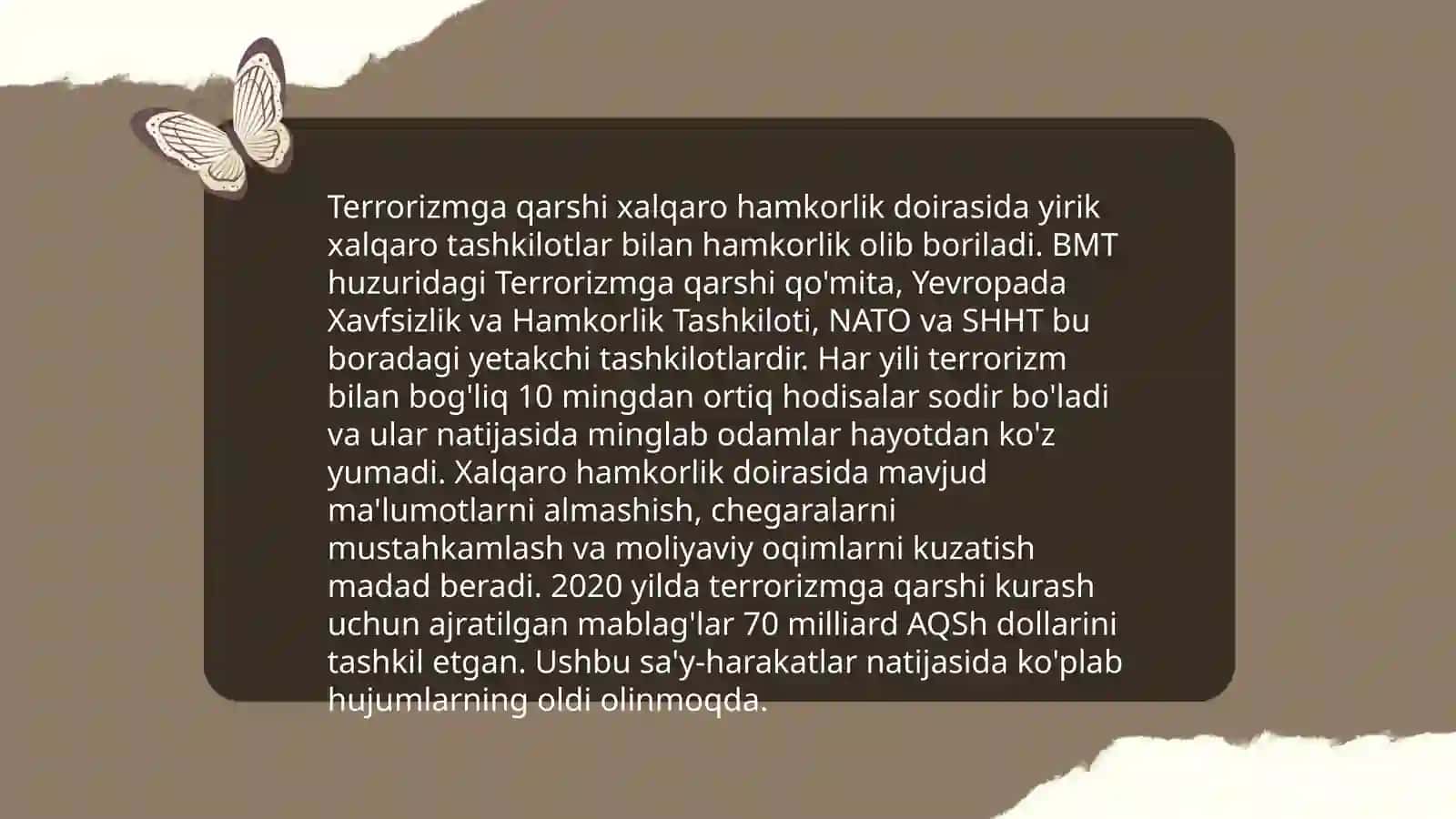 Dunyo hamjamiyatining ekstremizmga qarshi kurash strategiyalari 4