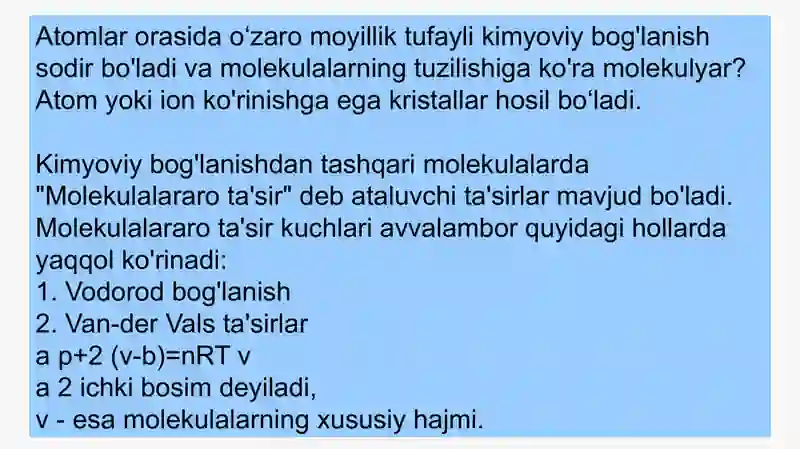Molekulalararota'sirlar. Van-Der-Vaalskuchlari 4