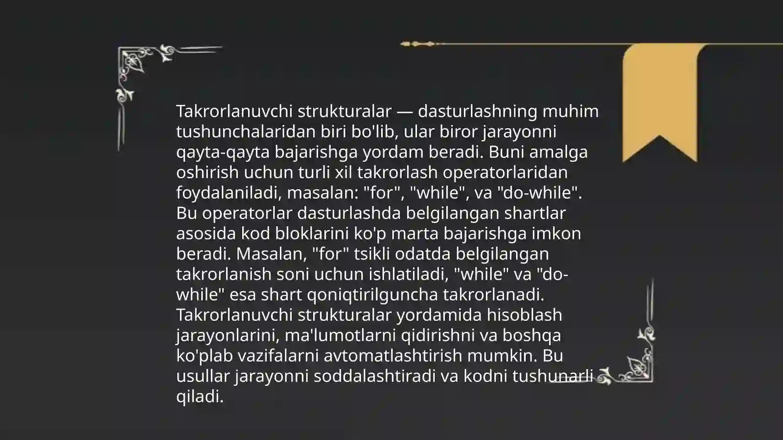 Takrorlanuvchi algoritmlar 4