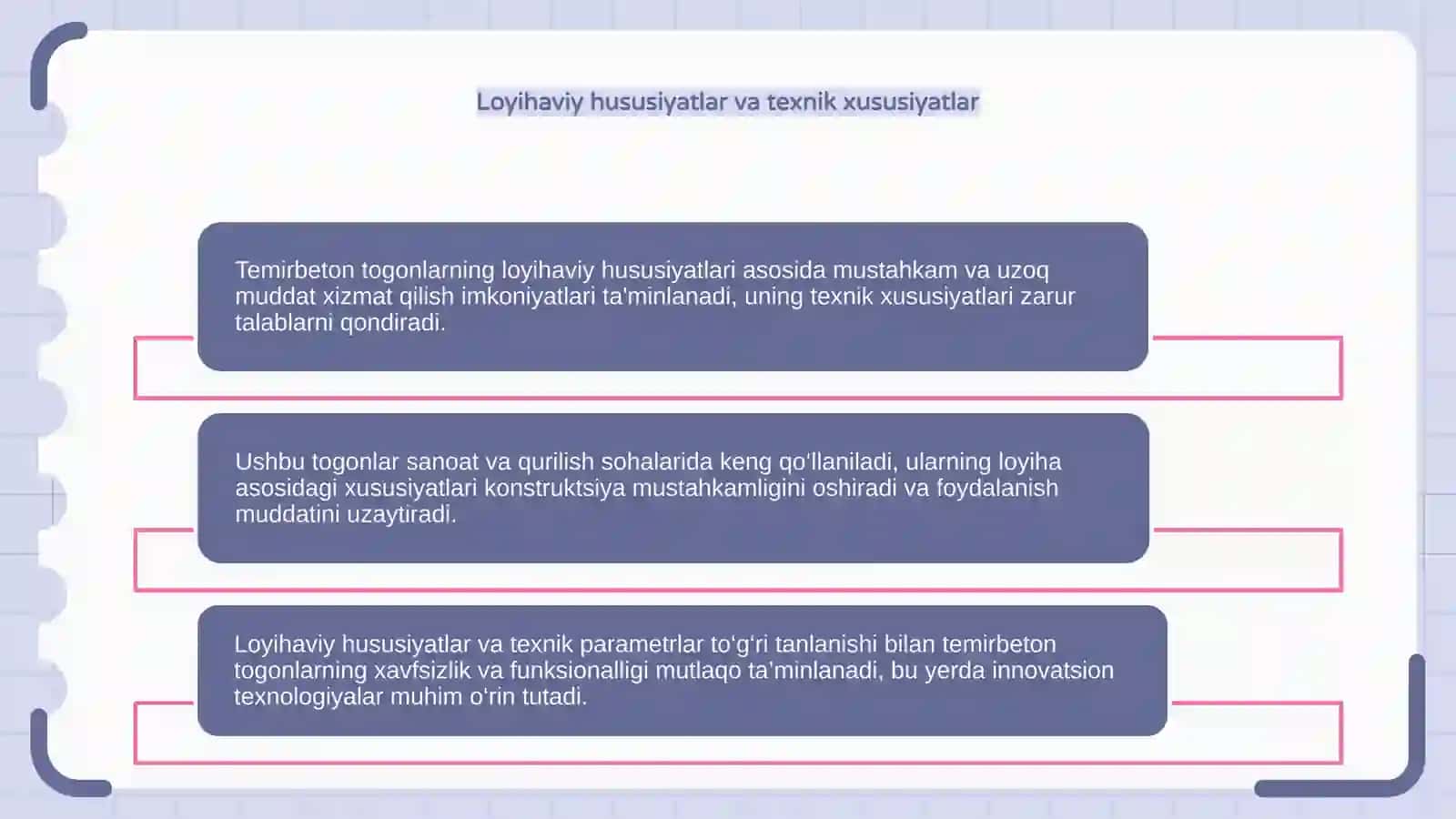 Temirbeton togonlarning loyihaviy hususiyatlari va qo`llanish sohasi 4