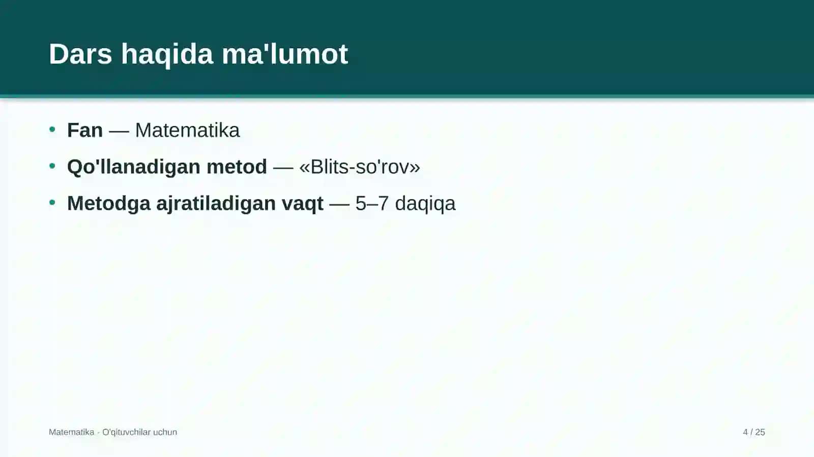 matematika darslarida blits so'rov metodidan foydalanish 8862 4