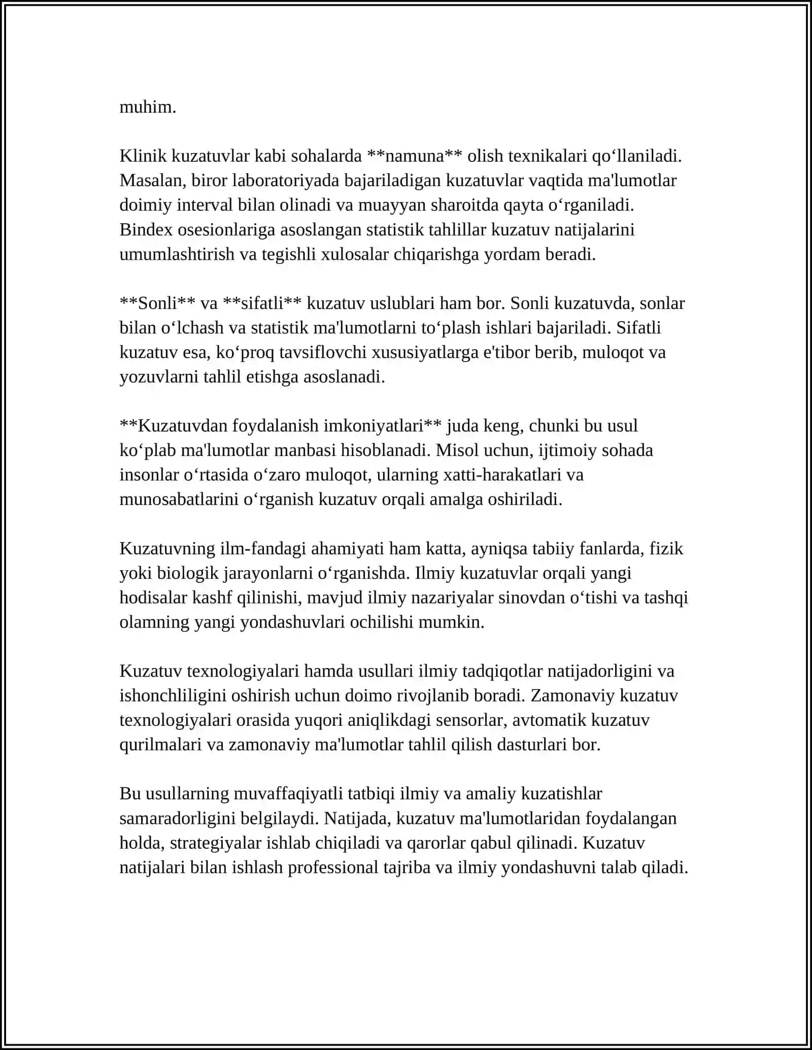 STATISTIK KUZATUV USLUBIYATI 4