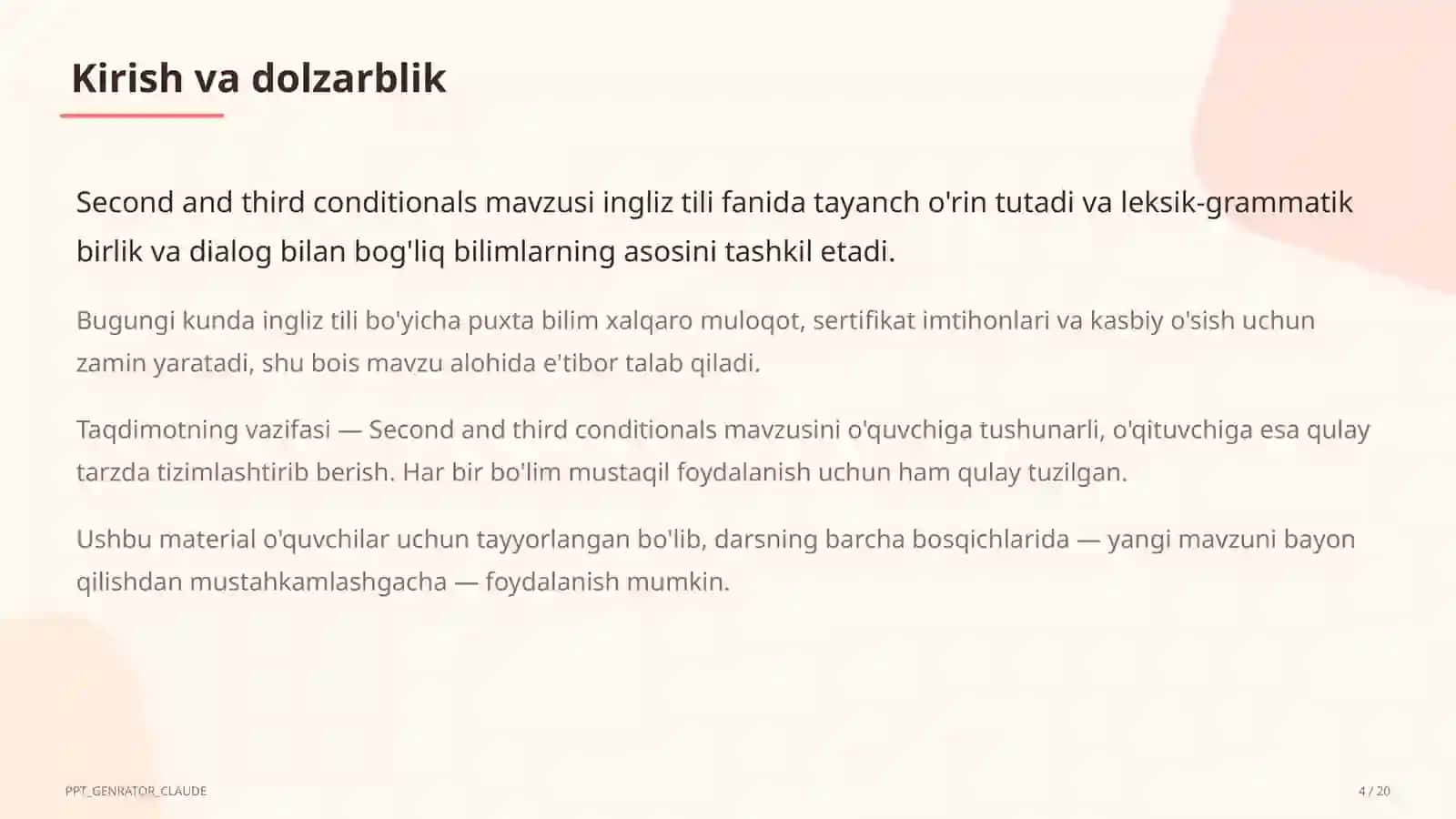 Second and third conditionals (10-sinf) 4