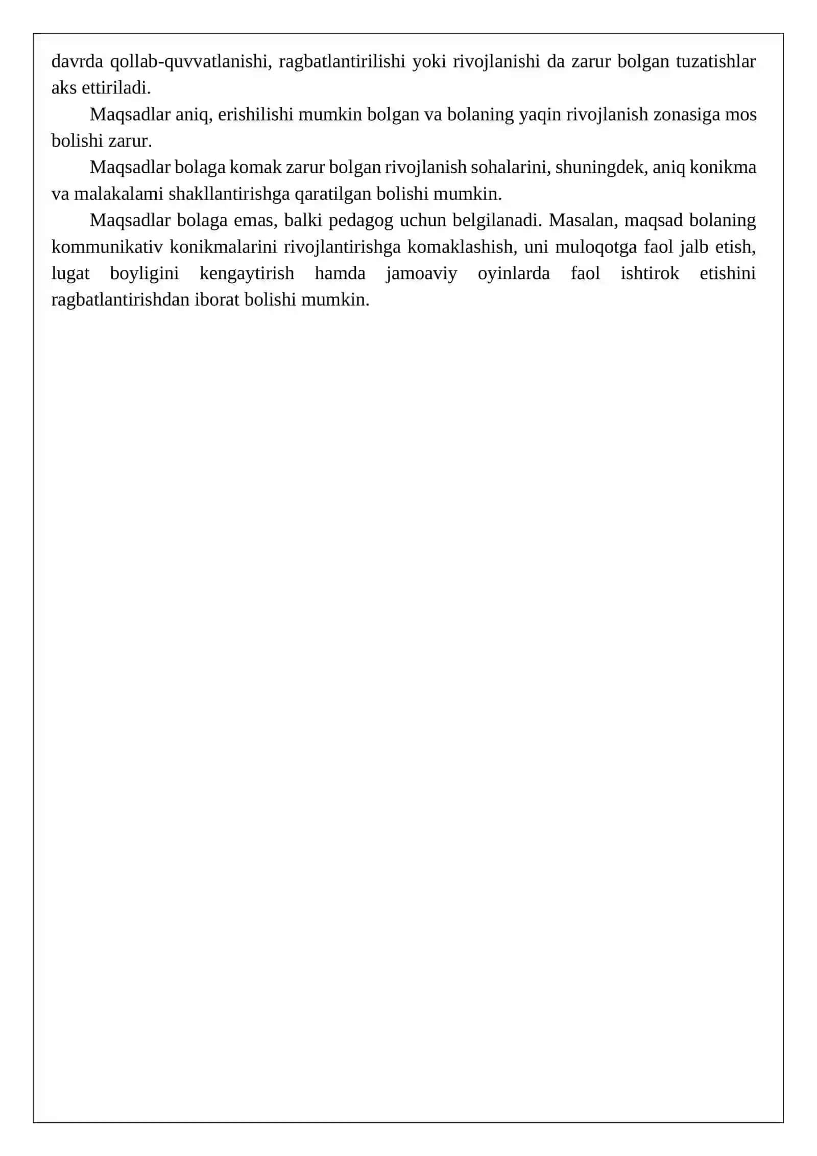 Bolaning Rivojlanish Xaritasi 4-5 yosh 2026-2027 o'quv yili 4