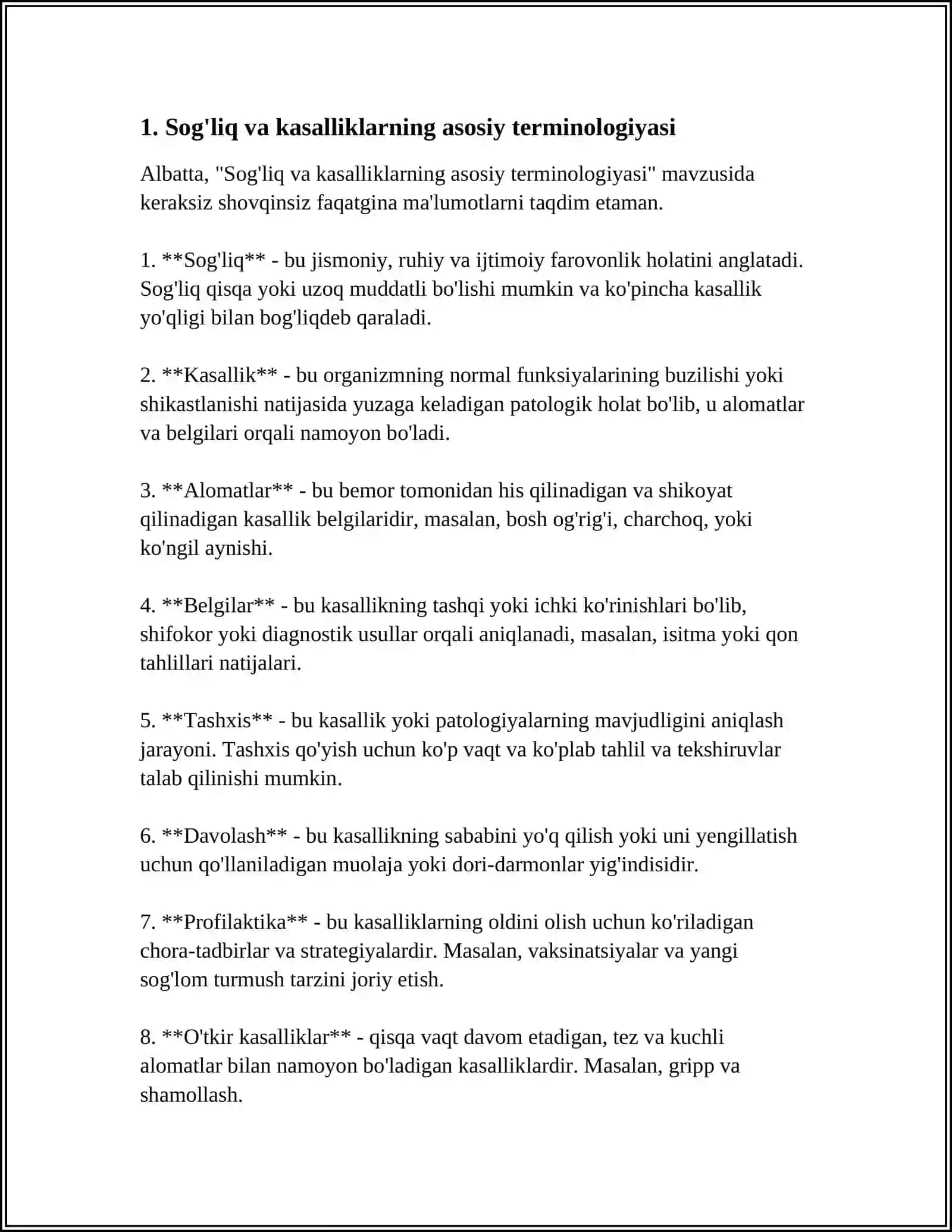 TABIIY -ILMIY SAVODXONLIKDA SALOMATLIK VA KASALLIKLARGA OID KONTEKSGA USLUBIY ISHLANMA TAYYORLASH 4