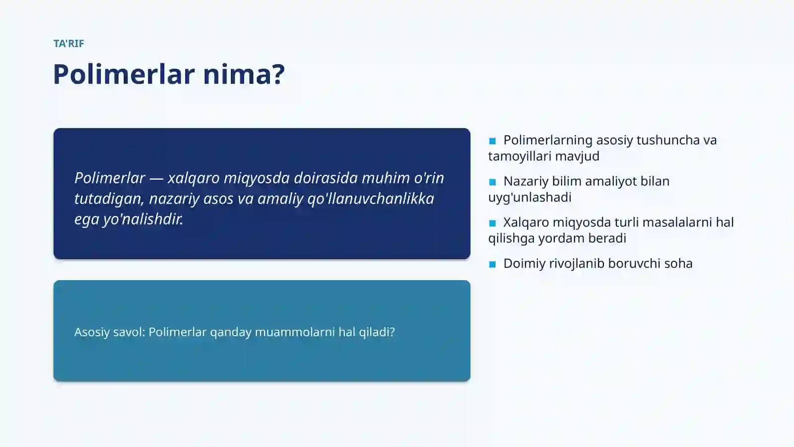 Polimerlar Muammolari va Yechimlari 4