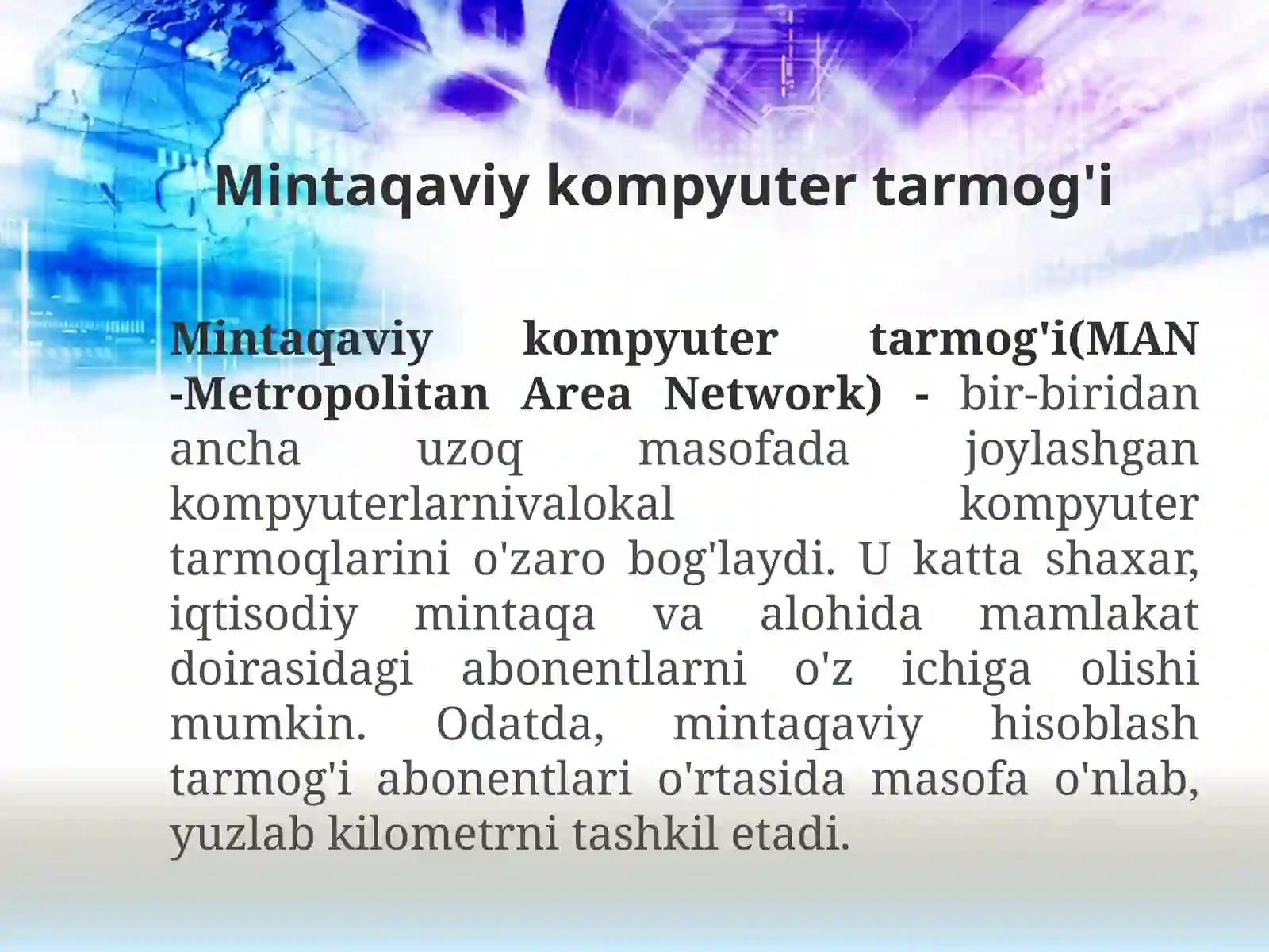 Mintaqaviy tarmoqlar 4