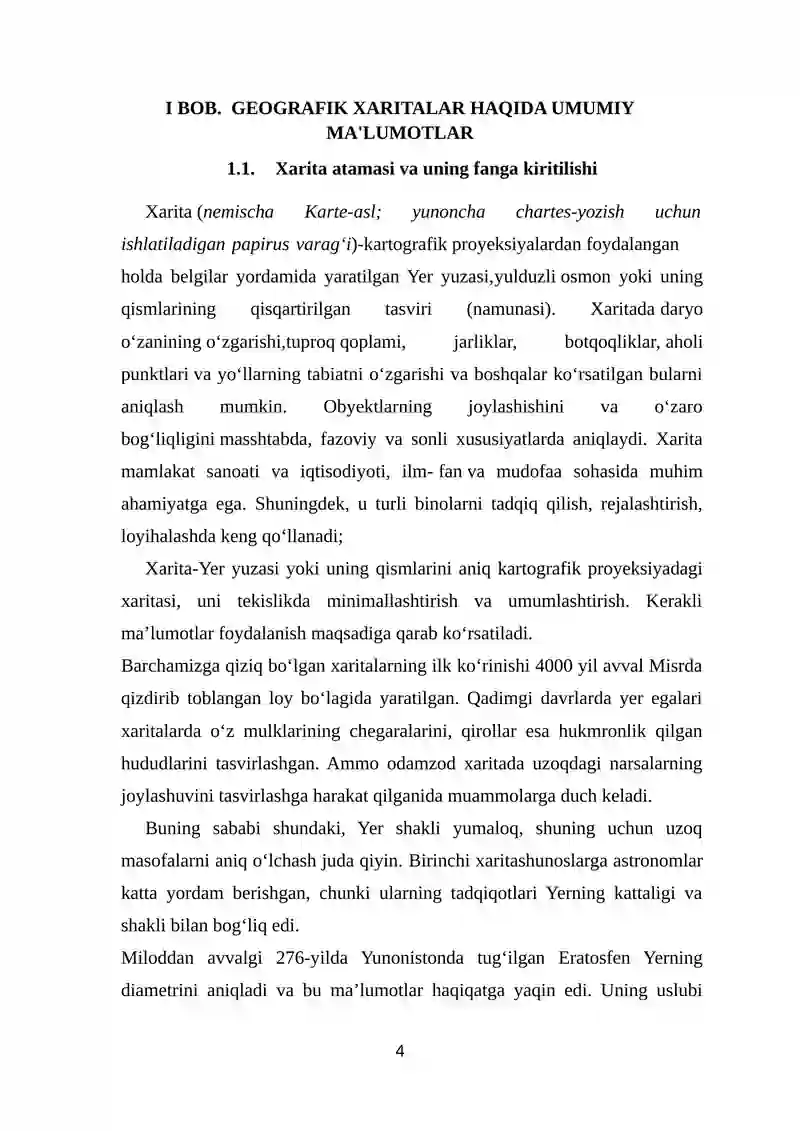 Xaritalarning Tasniflanishi va Yaratilishi 4