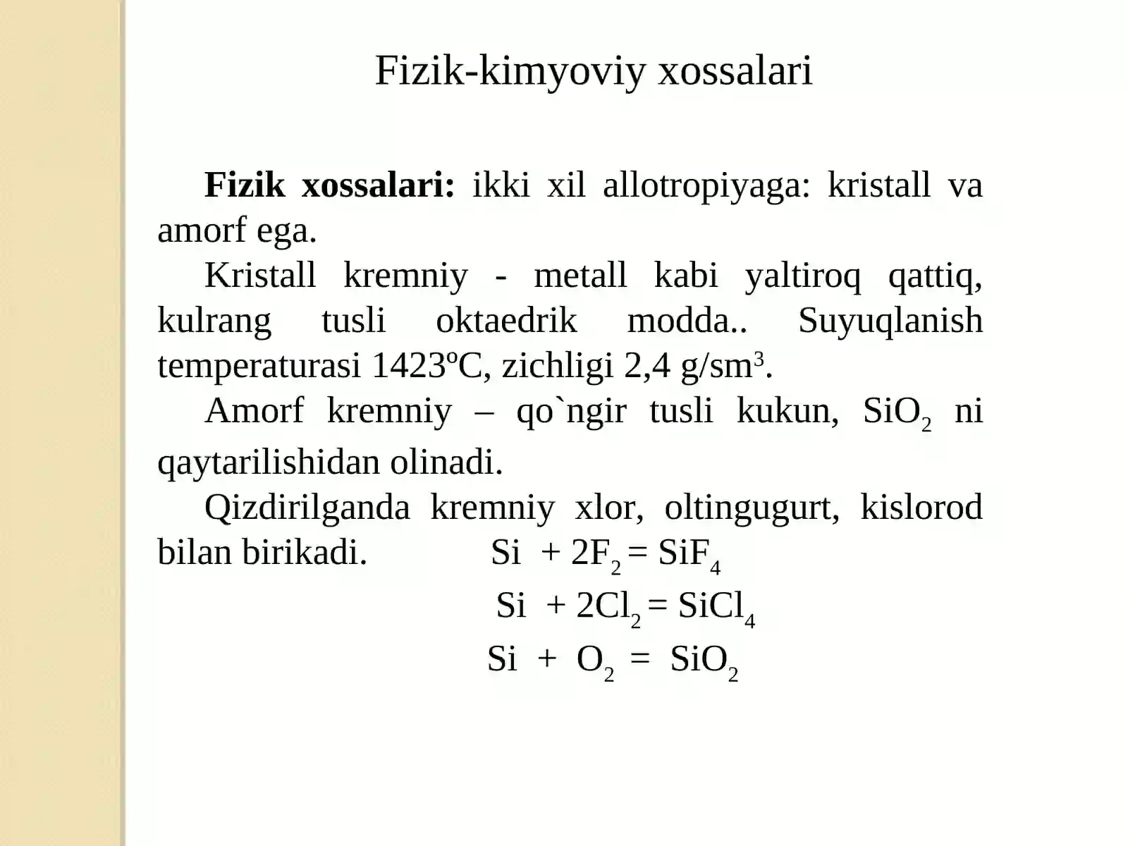 Kremniy va uning birikmalari 4