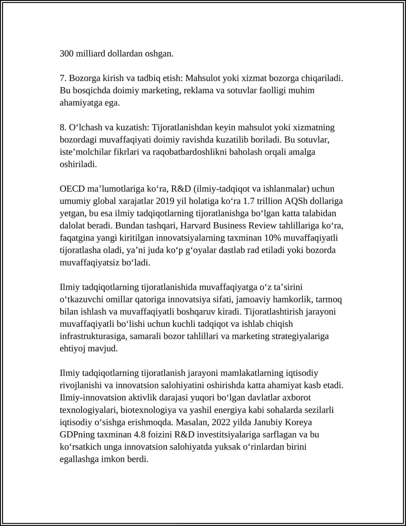 ILMIY TADQIQOTLARNI TIJORATLASHTIRISH USULLARI 4