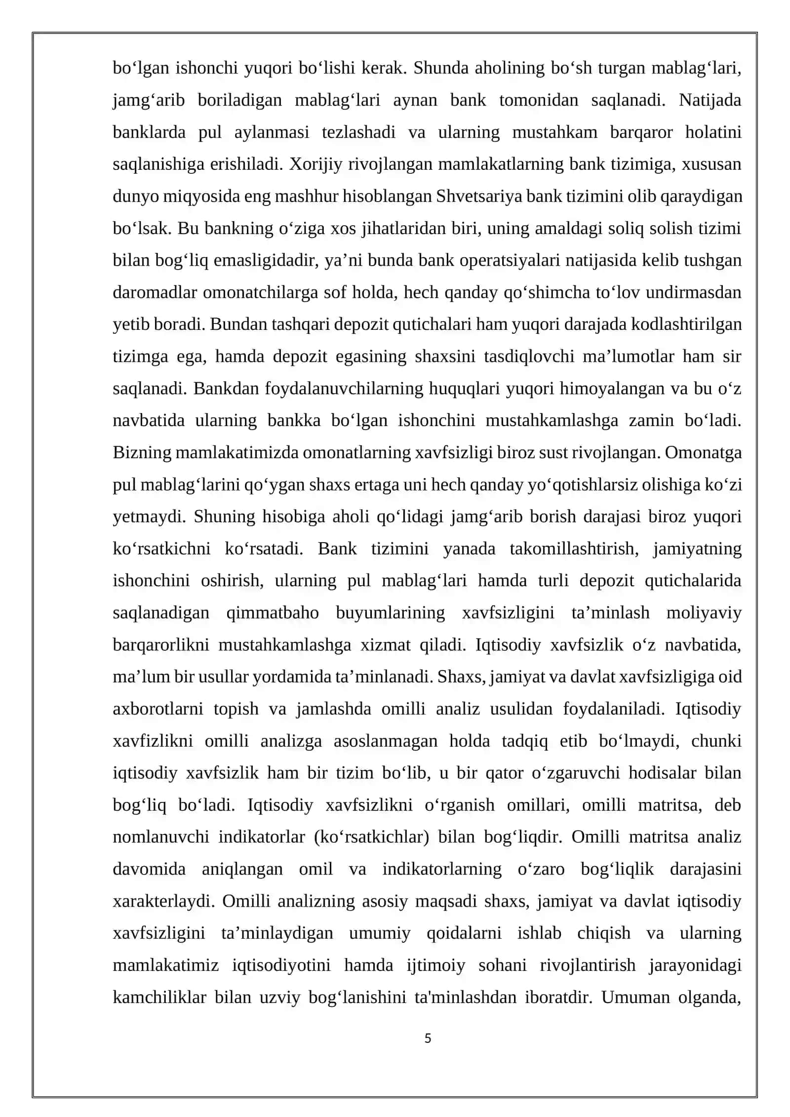 “SHAXSNING ERKINLIKLARI VA IQTISODIY MUSTAQILLIGI” MAVZUSIDAGI KURS ISHI 4