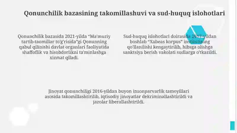 Yangi o'zbekistonda inson haq-huquqlari a erkinliklari kafolatining yaratilishi 4