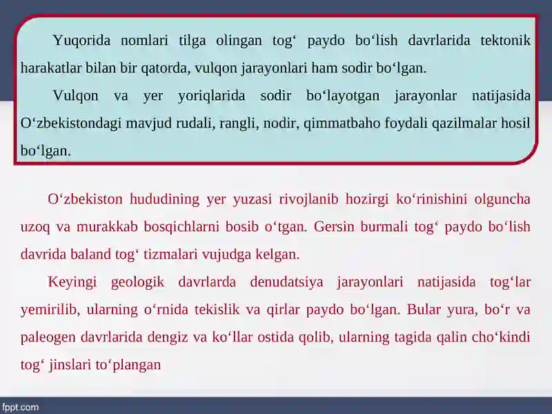 Yer va uning geologik tuzilishi va shakillari 4