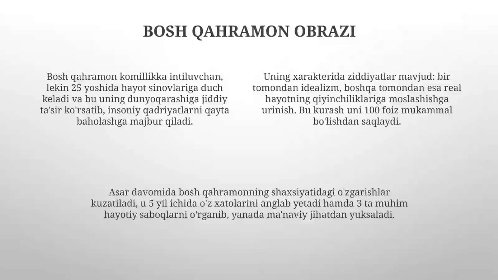 Oʻlmas Umarbekov "odam boʻlish qiyin" asari 4