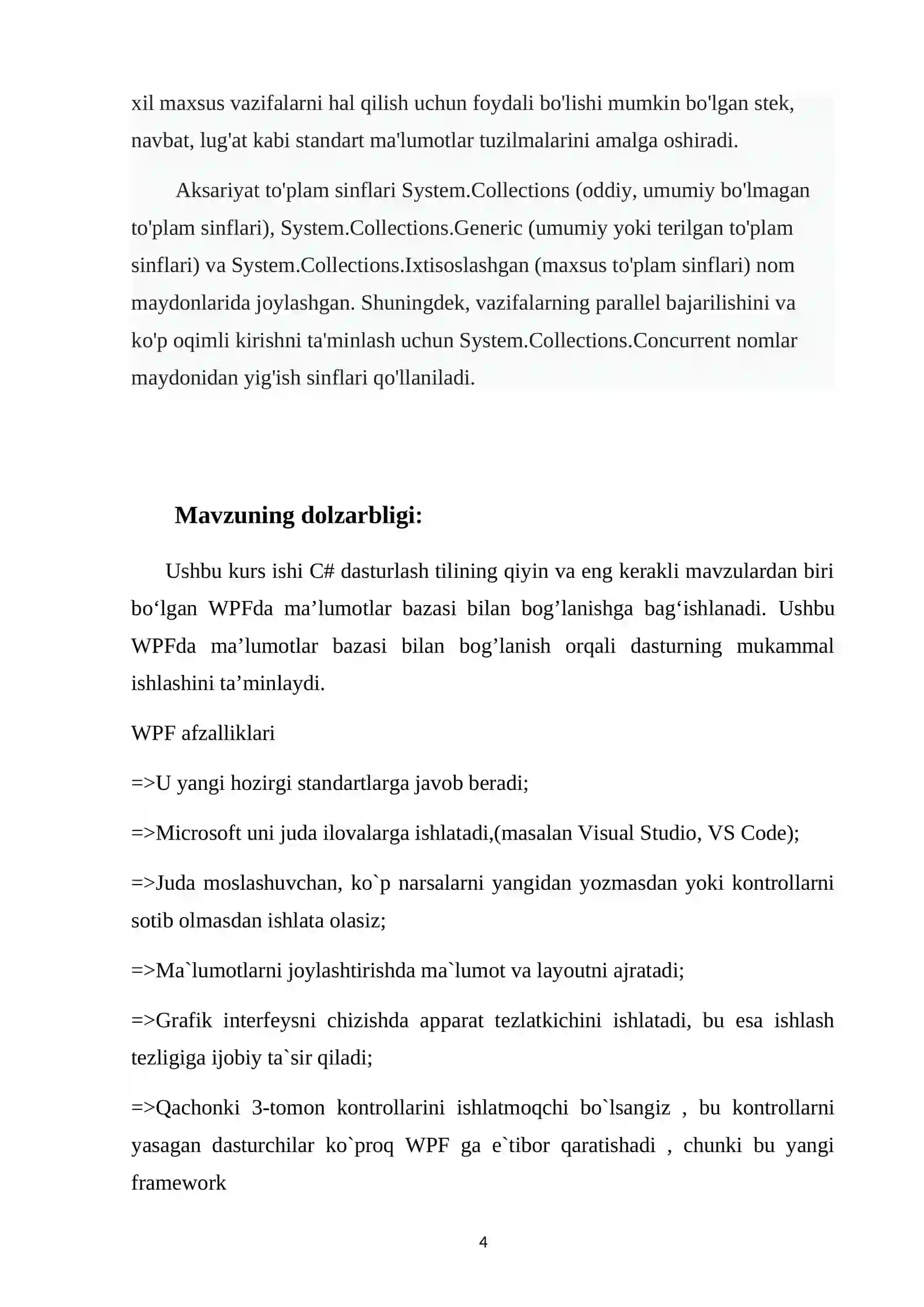 WPF da ma’lumotlar bazasi bilan bog`lanish 4