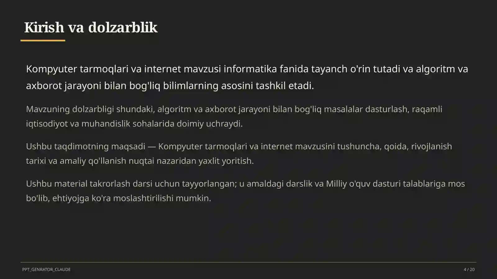 Kompyuter tarmoqlari va internet (9-sinf) 4