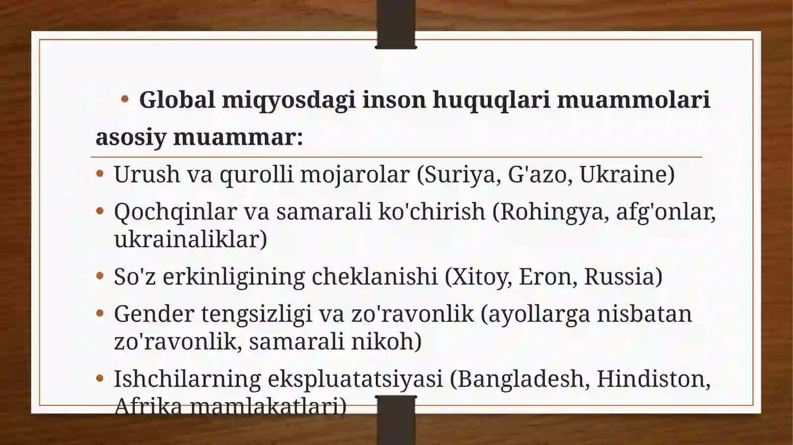 Inson huquqlarini ta’minlash global muammo sifatida. 4