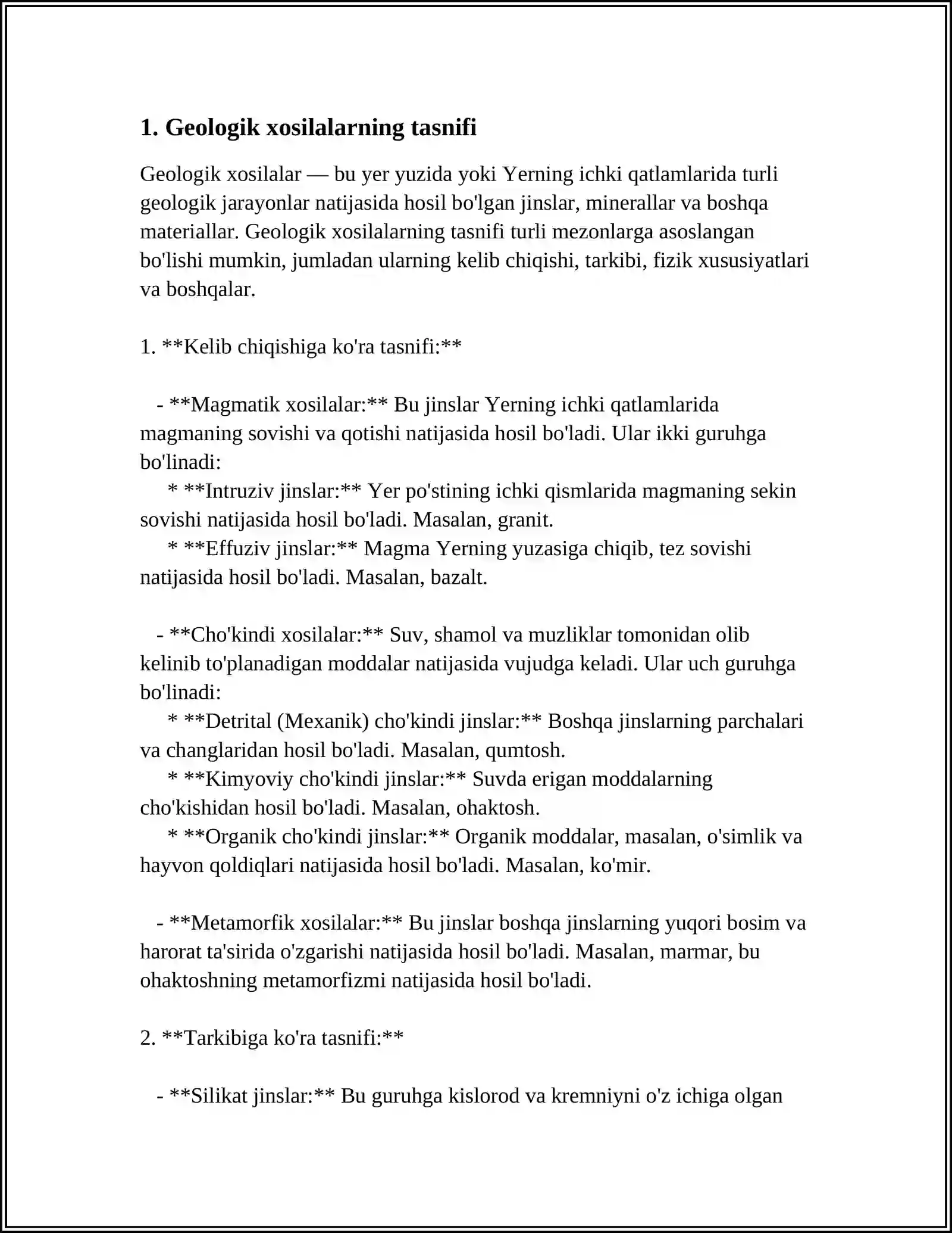 GEOLOGIK XOSILALARNI TAHLIL QILISH BELGILARI VA TAHLIL QILISH NAMUNALARI (ETALONLARI) 4