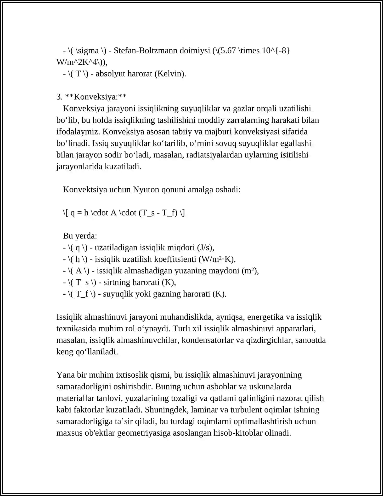 MODDA VA ENERGIYA ALMASHINUVI.TERMODINAMIKA 4