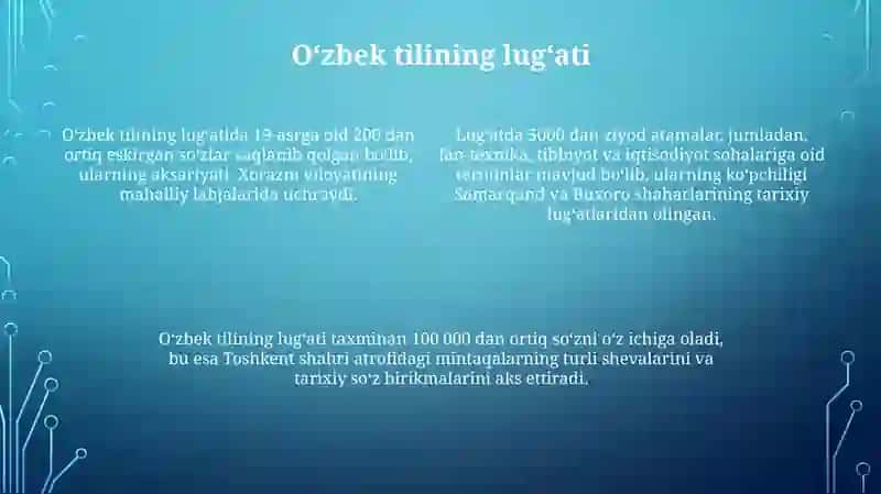 Oʻzbek Tilining qiyoslanishi 4