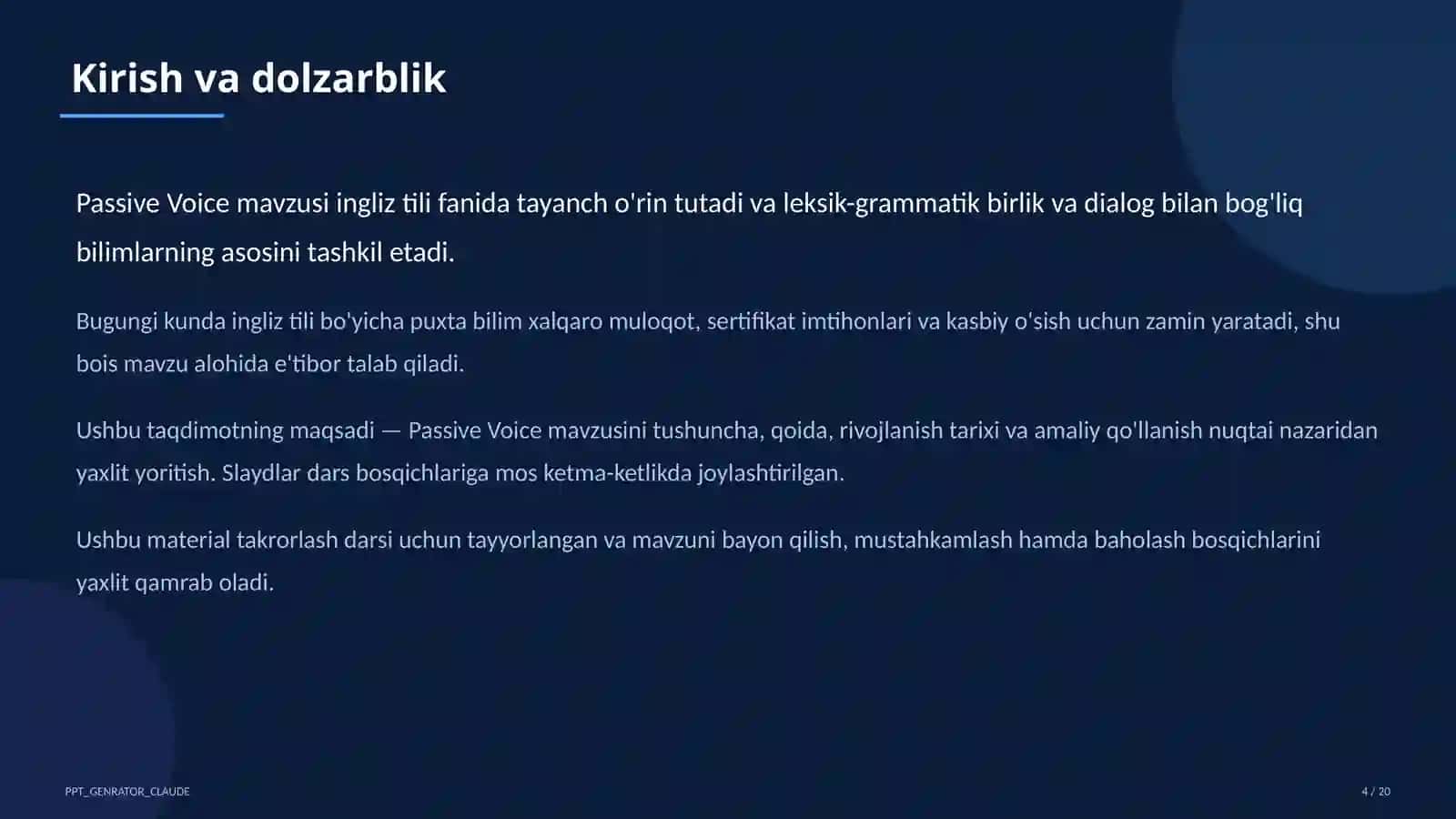 Passive Voice (9-sinf) 4