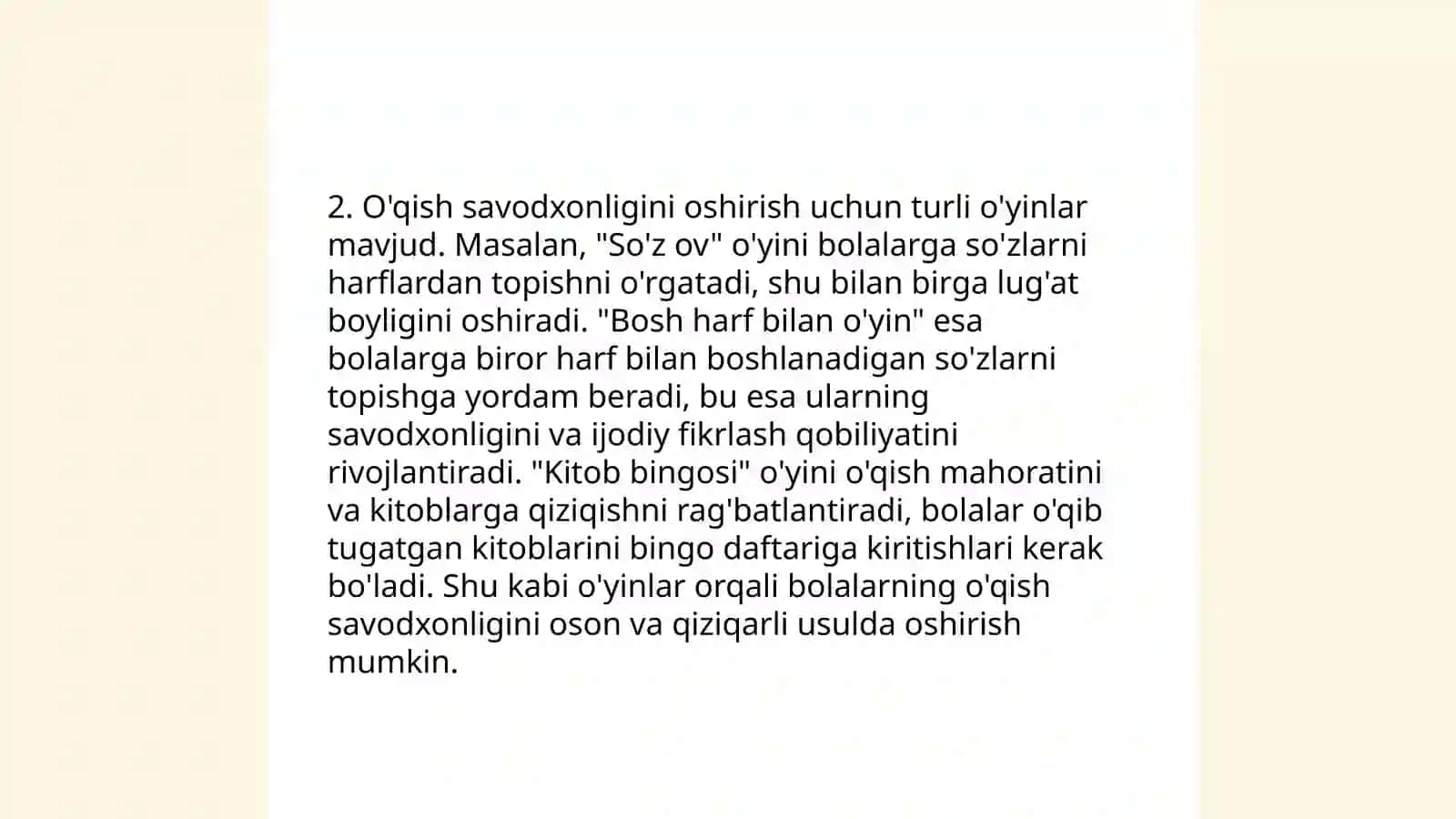Ona tili va oʻqish savodxonligi darslarida taʼlimiy oʻyinlarni qoʻllash 4