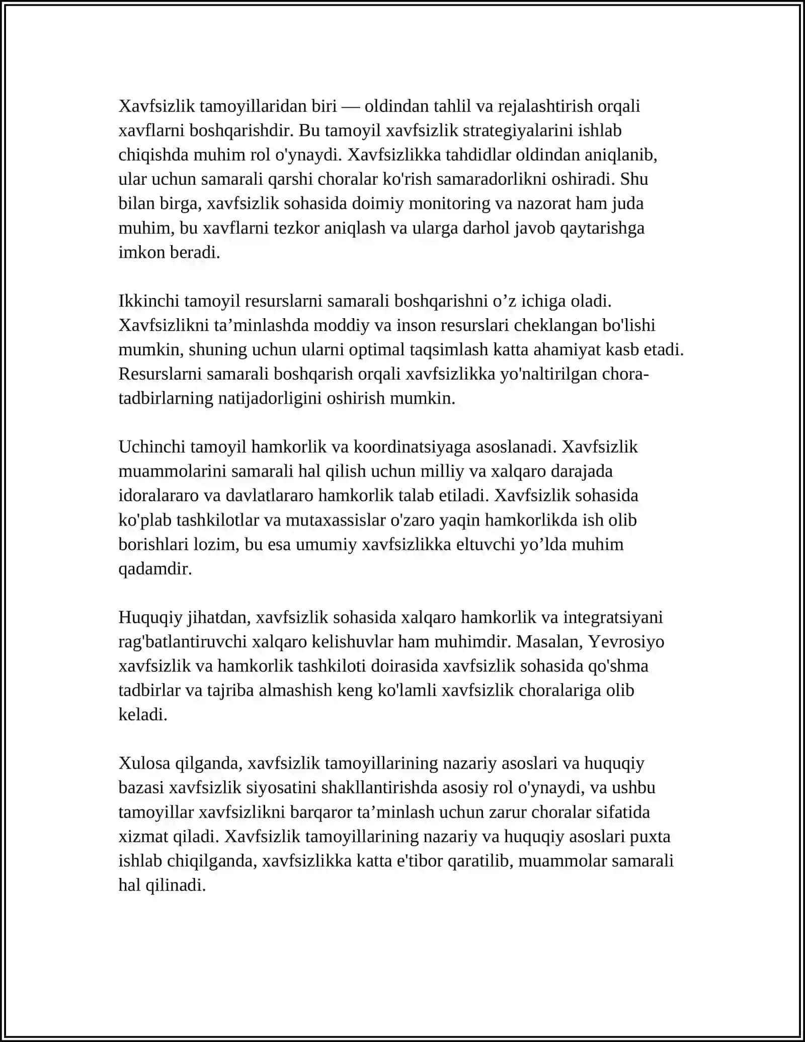 XAVFSIZLIKNI TA'MINLASH TAMOYILLARI VA USLUBLARINI TAHLIL QILISH 4