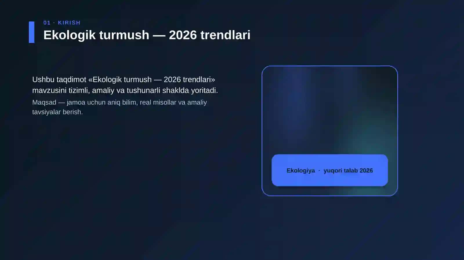 Ekologik turmush — 2026 trendlari 4