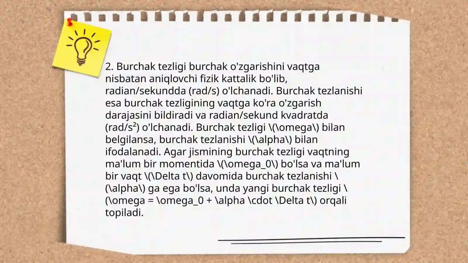 Qo'zg'almas o'q atrofida aylanayotgan jismlar harakati 4