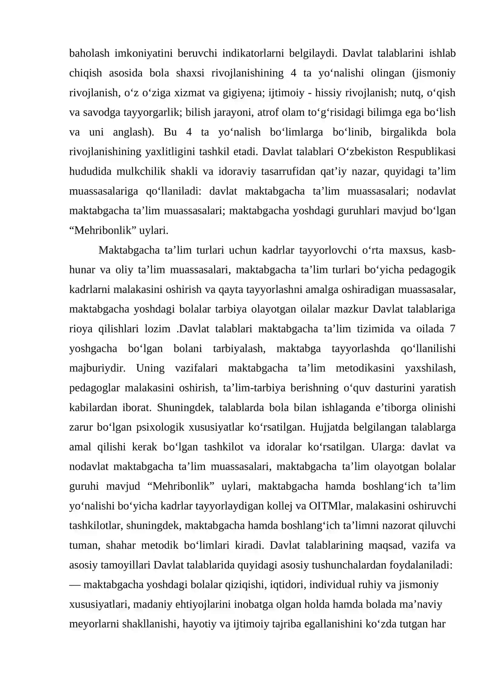 Oʻzbekiston Respublikasining  maktabgacha ta’lim vazirligi tamonidan ishlab chiqarilgan dasturi 4