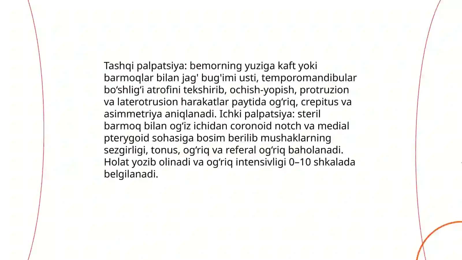 Chakka pastki jag’ bug’imini tekshirish usullari 4