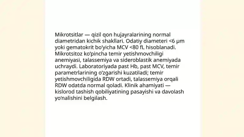 Eritrositlar turlari 4