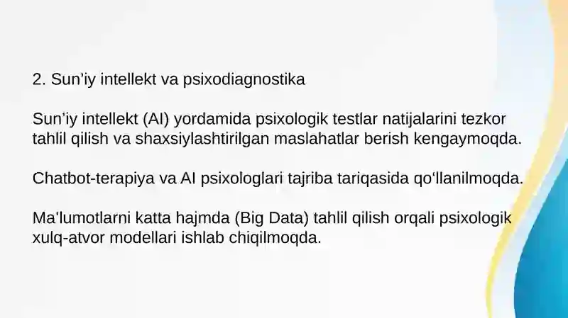 Psixologiyaning zamonaviy tendensiyalari Geshtalt psixologiyasining mazmun mohiyati, Psixologik salomatlik mezonlari 4