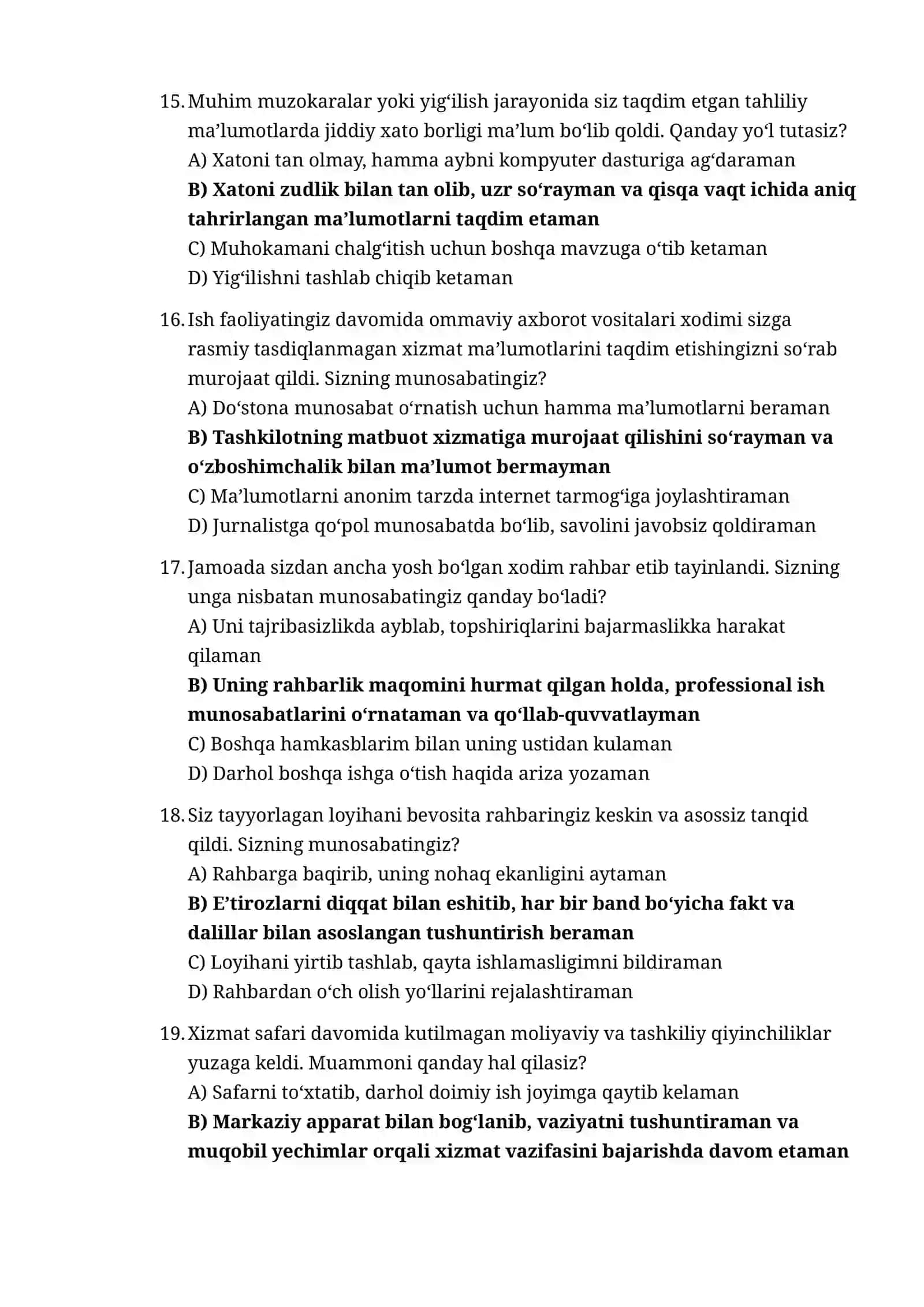Davlat Xavfsizlik xizmati akademiyasi uchun psixologik testlar 300 talik 4