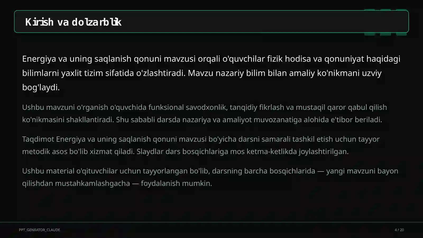 Energiya va uning saqlanish qonuni (7-sinf) 2