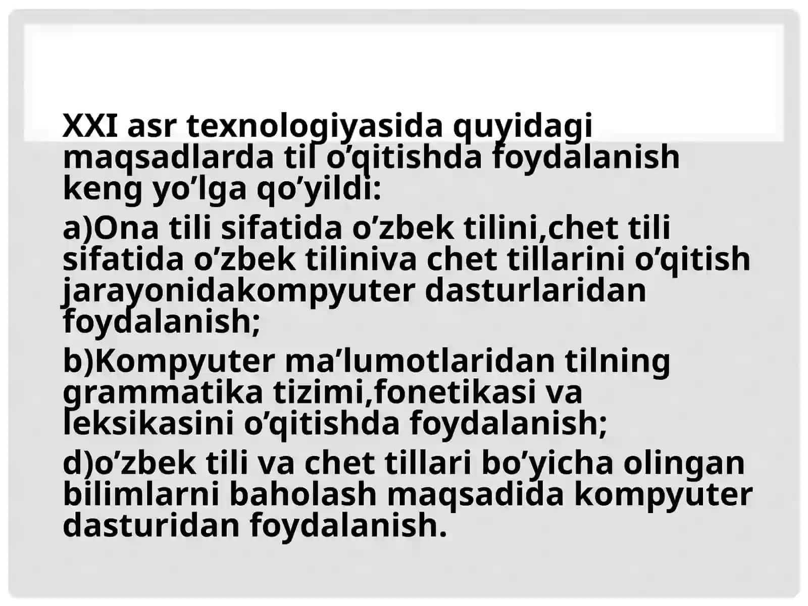 Filologiya fakulteti 17.56-guruh talabalari uchun "kompyuterlingvistikasi" darsligi 4