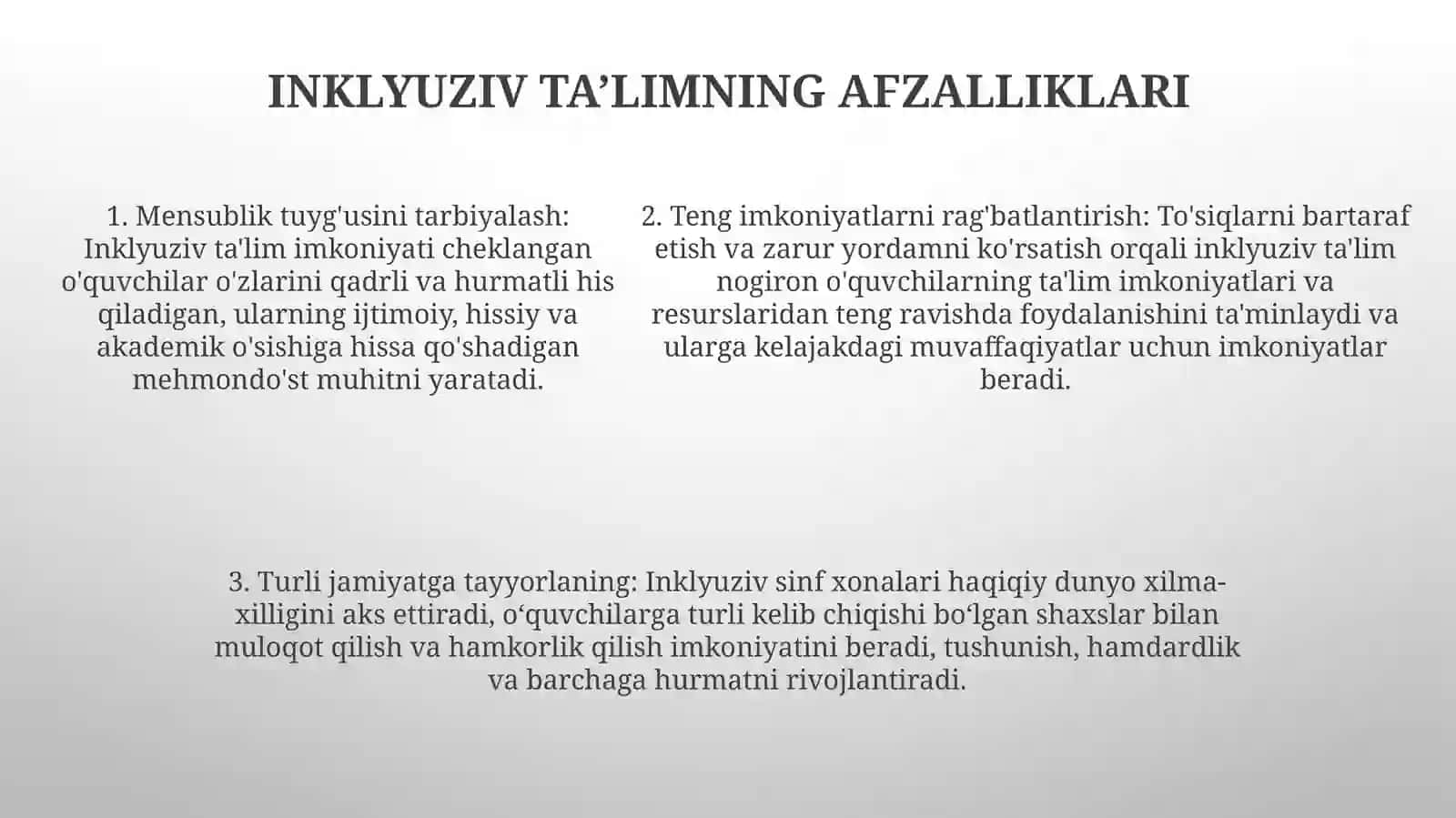 Inklyuziv TaʼLimning Mohiyati Integratsion TaʼLim Va Ijtimoiy Reabilitatsiya 4