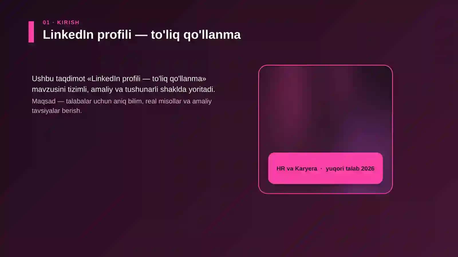 LinkedIn profili — to'liq qo'llanma 4