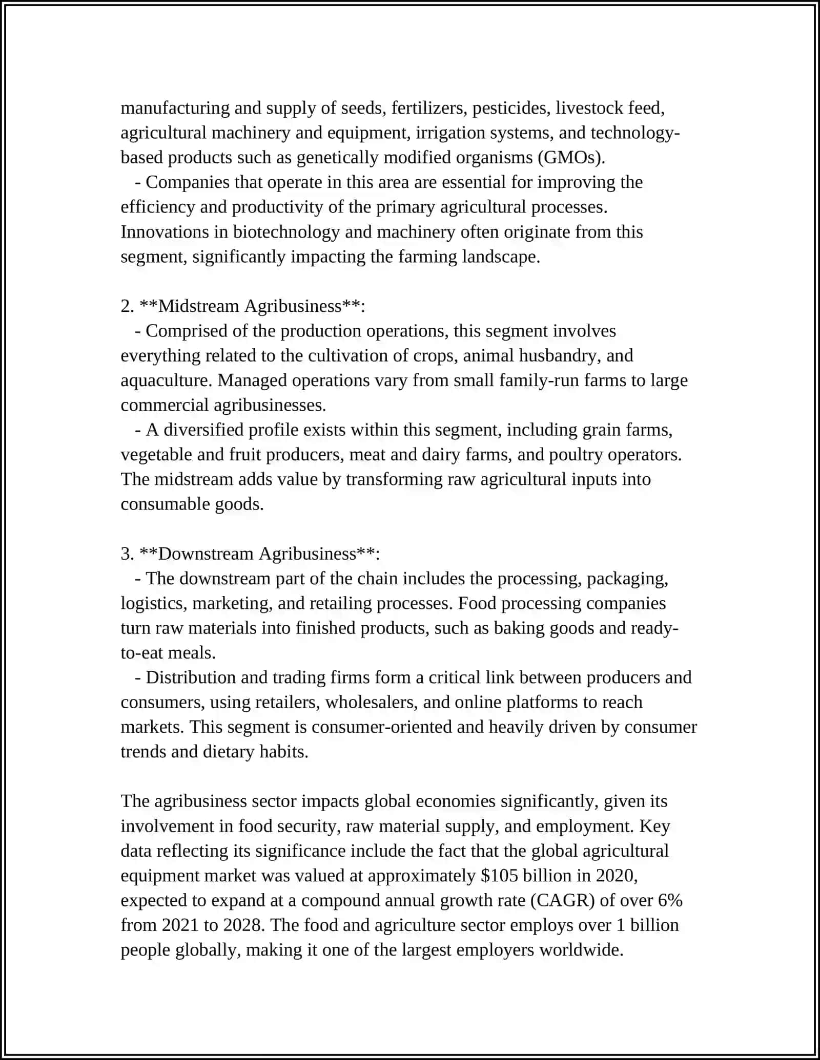 Definition and Scope of Agribusiness 4