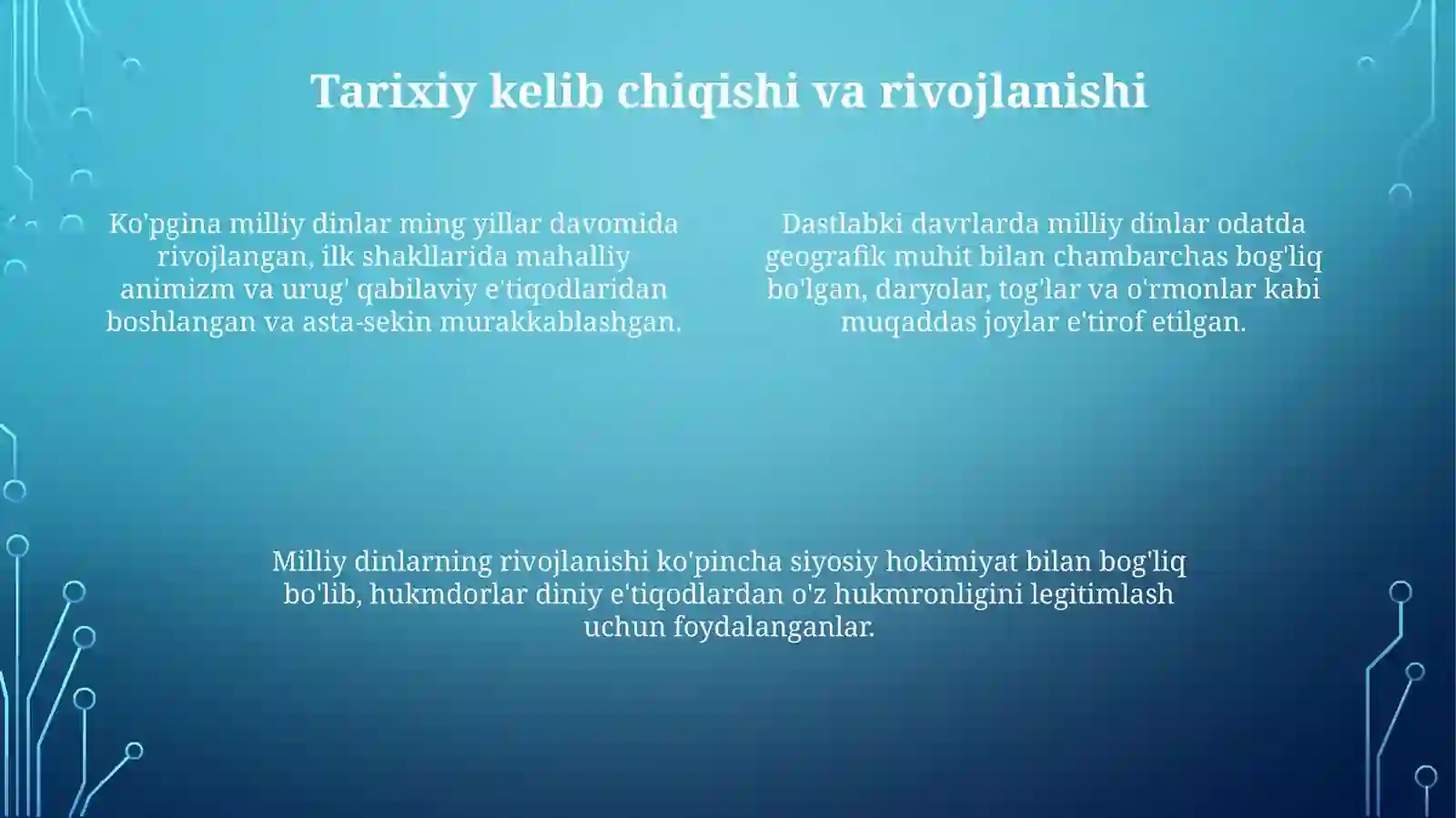 Milliy dinlar 4
