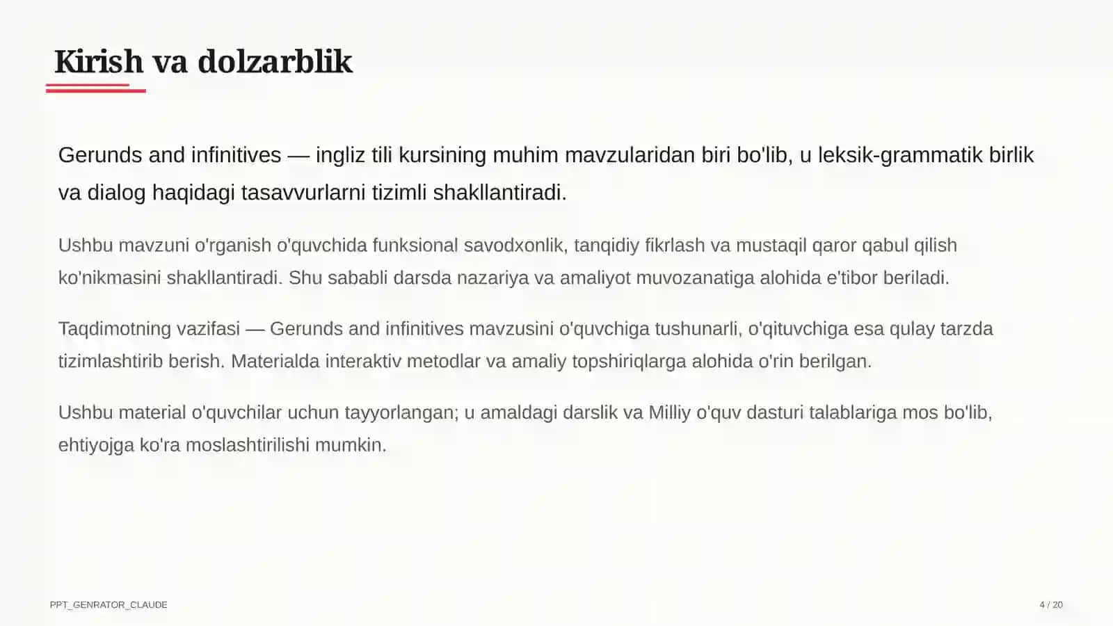 Gerunds and infinitives (11-sinf) 2