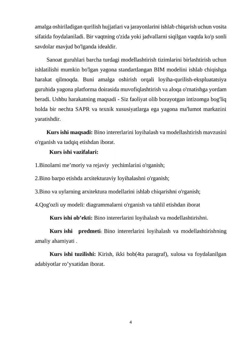BINO INTERERLARINI LOYIHALASH VA MODELLASHTIRISH 4