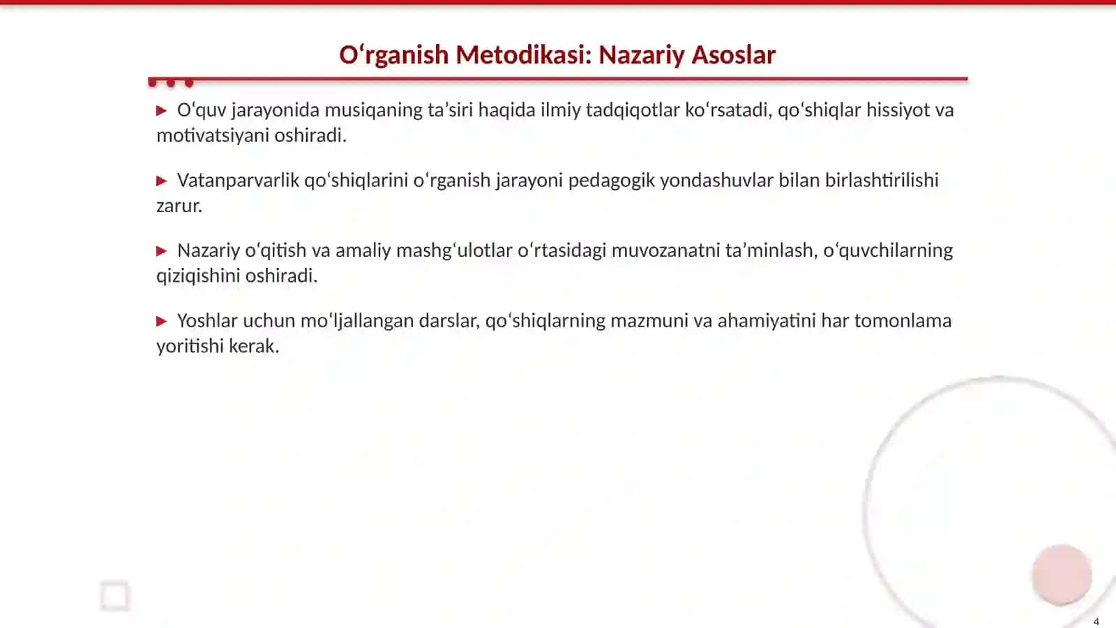 Vatanparvarlik Mavzusidagi Qo‘shiqlarni O‘rgatish Metodikasi 4