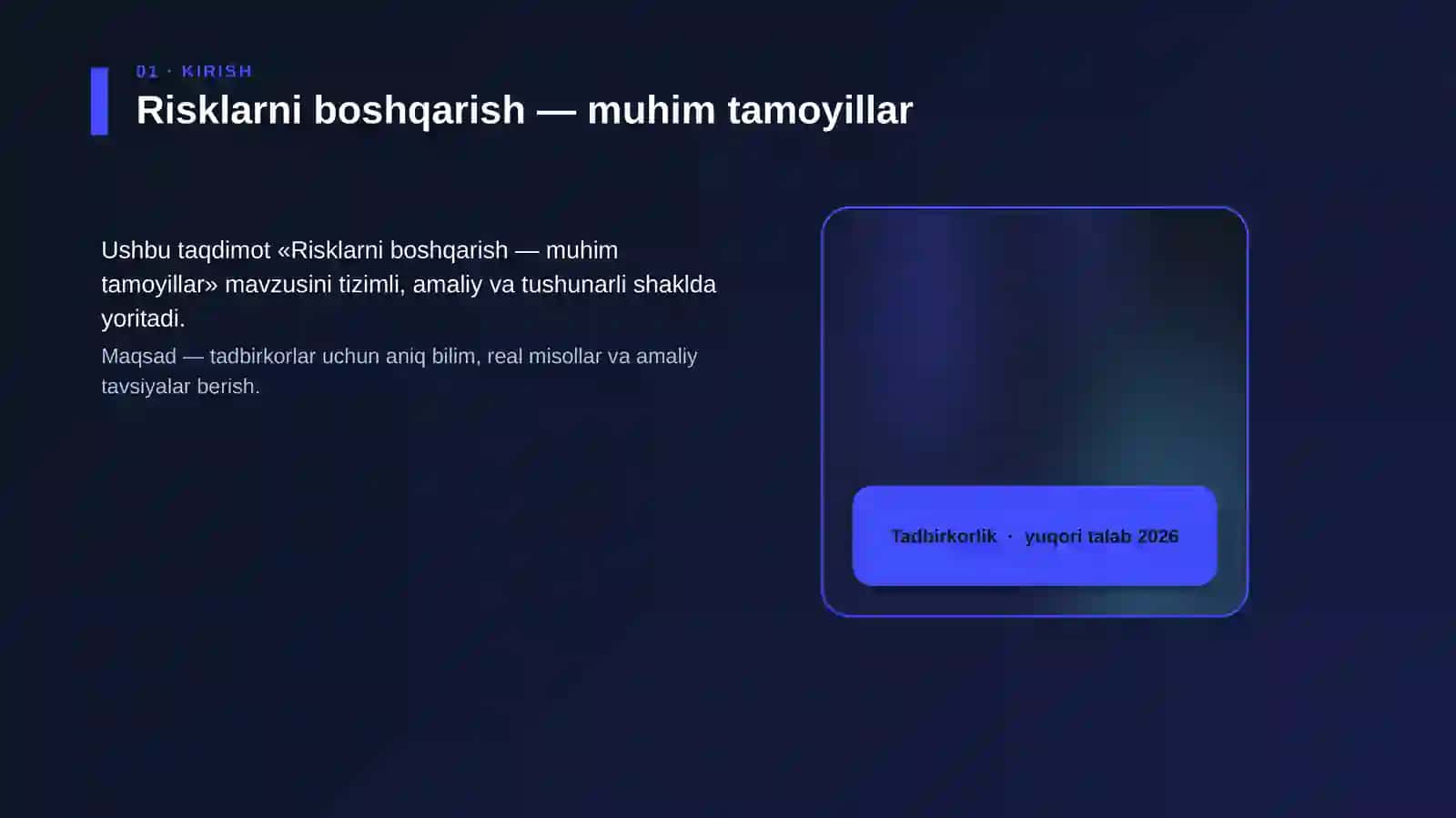 Risklarni boshqarish — muhim tamoyillar 4