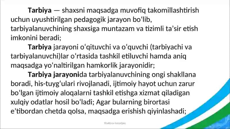 Tarbiyaturlari va uning shaxs kamolotiga ta’siri 4