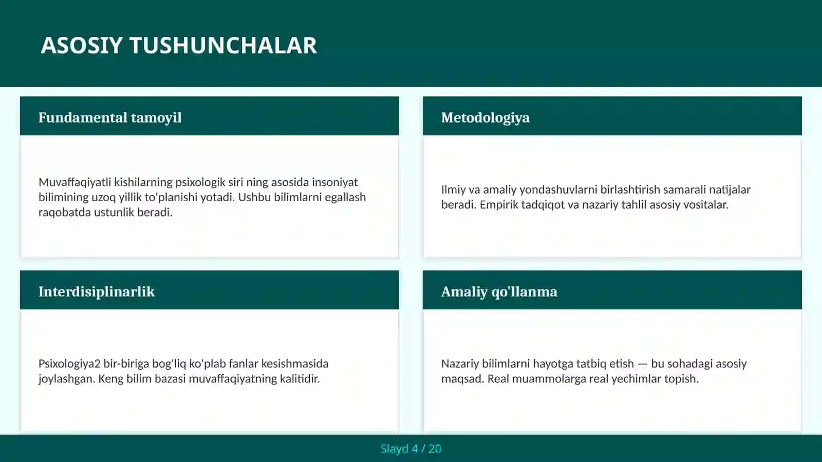 Muvaffaqiyl kishilarning psixologik siri 4