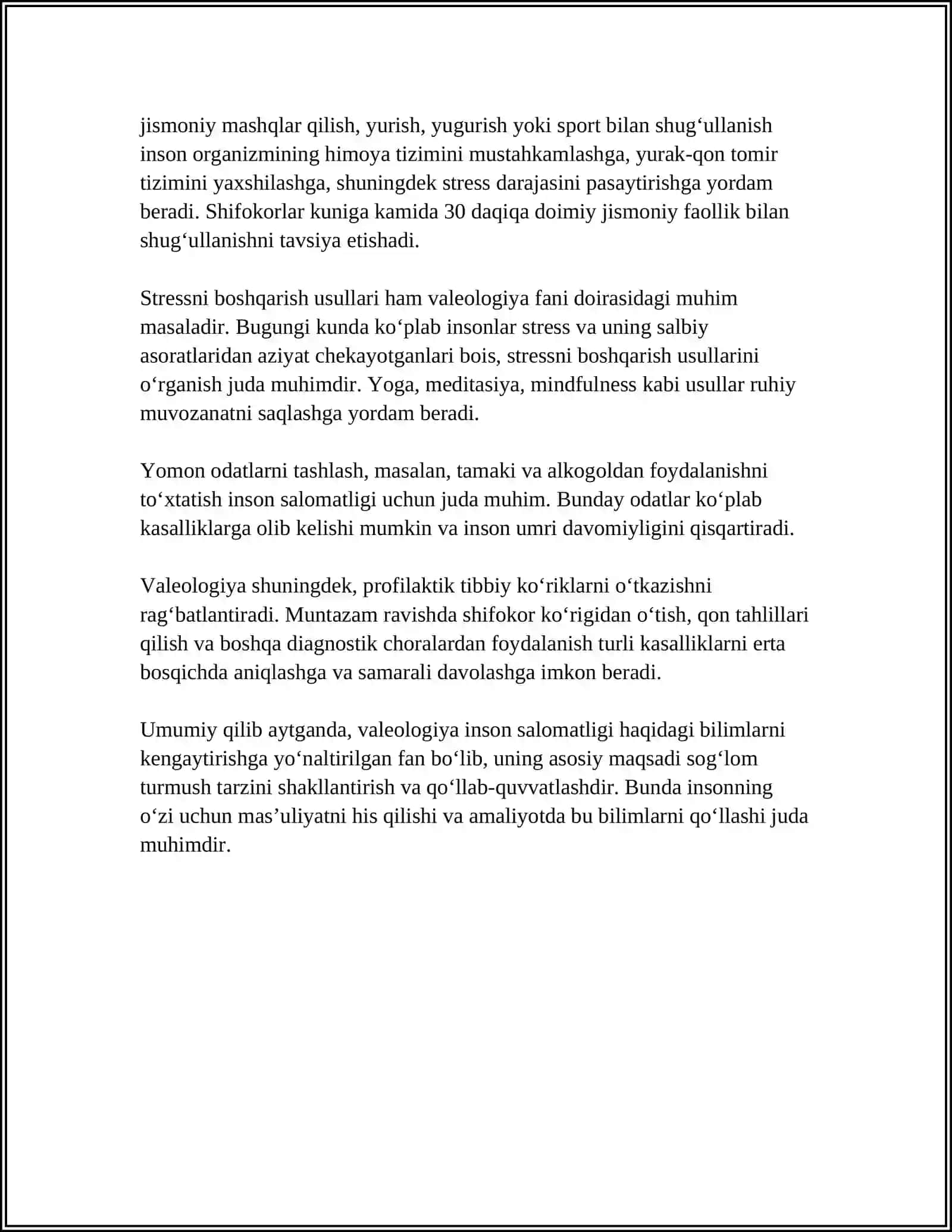 VALEOLOGIYA MUSTAQIL ISH 4