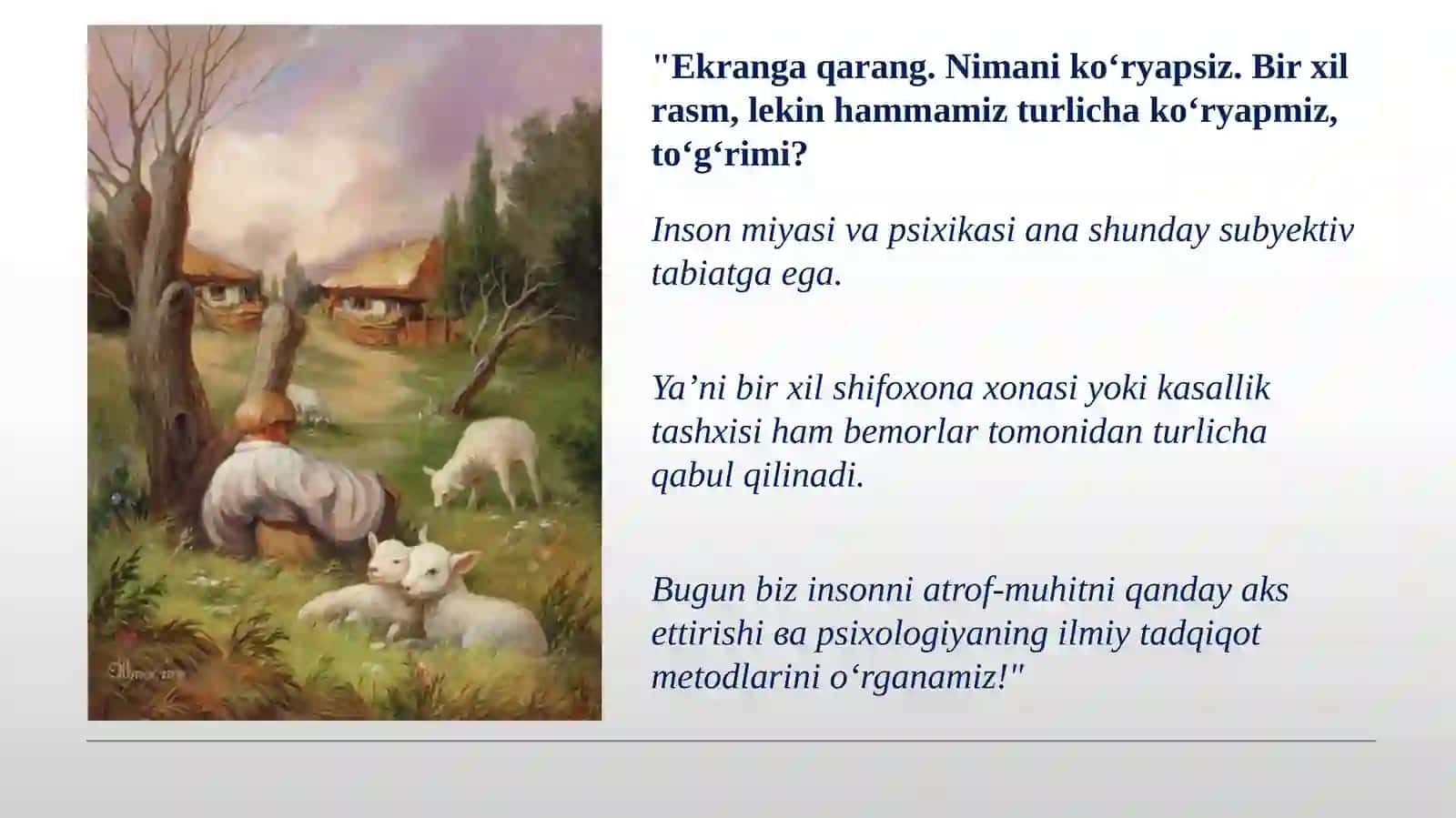 PSIXOLOGIYA FANIGA KIRISH, TADQIQOT METODLARI VA INSON PSIXIKASINING ASOSLARI 4